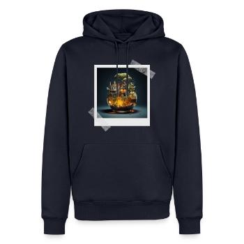 my drink is my castle - Männer Premium Bio Hoodie - Navy - Vorne - Nico (187cm)