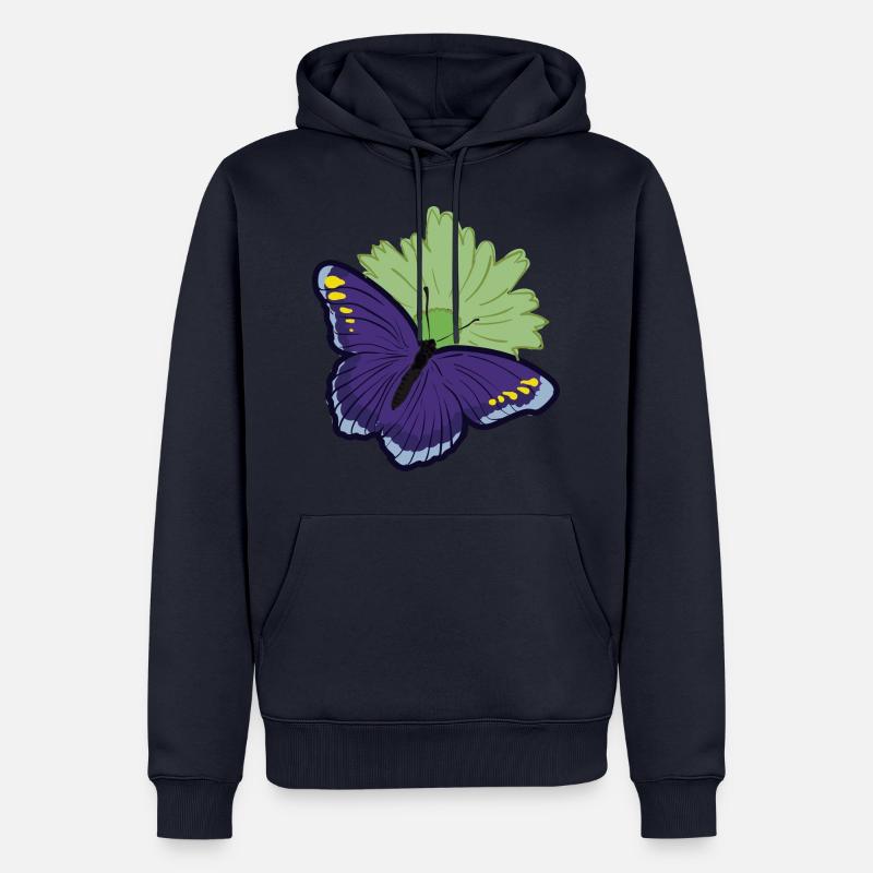 Papillon papillon - Sweat à capuche Premium bio Homme - bleu marine