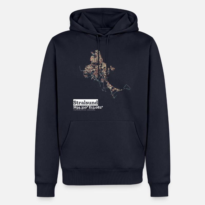 Stralsund Basic Pastels - Männer Premium Bio Hoodie - Navy