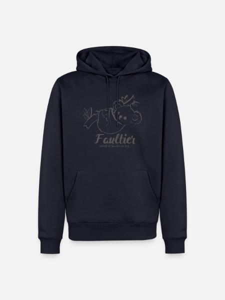 Faultier - Aufdruck grau - Männer Premium Bio Hoodie - Navy