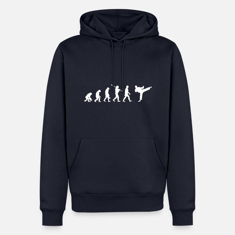 Taekwondo Évolution - Sweat à capuche Premium bio Homme - bleu marine