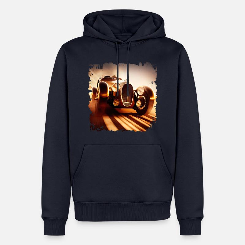 Beim Oldtimer-Rennen einen Oldtimer erleben - Männer Premium Bio Hoodie - Navy