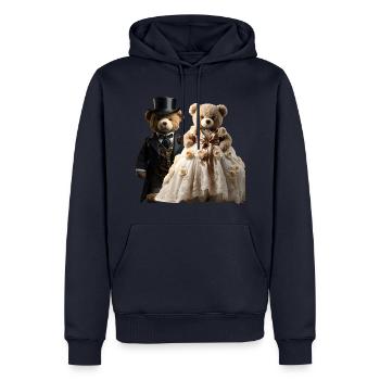 Zwei glücklich frisch verheiratete Bären - Männer Premium Bio Hoodie - Navy - Vorne - Nico (187cm)
