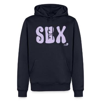 SEX (Seventies) - Männer Premium Bio Hoodie - Navy - Vorne - Nico (187cm)