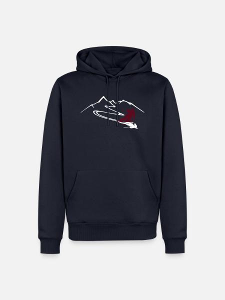 Skifahrer Berge - Männer Premium Bio Hoodie - Navy