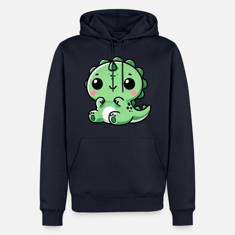 Mignon Dino T-Rex Chibi - Sweat à capuche Premium bio Homme - bleu marine