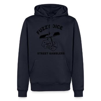 Fuzzy Dice Street Gambler Design - Sweat à capuche Premium bio Homme - bleu marine - Devant - Nico (187cm)