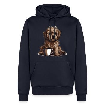 Bolonka Zwetna Puppy Dog fière maîtresse pour - Sweat à capuche Premium bio Homme - bleu marine - Devant - Nico (187cm)
