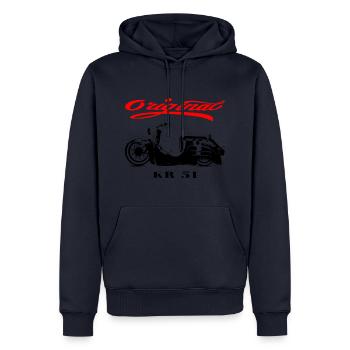 Simson Schwalbe CYCLOmoteur RDA - Sweat à capuche Premium bio Homme - bleu marine - Devant - Nico (187cm)