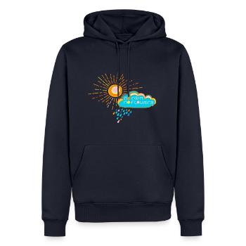 No rain no flowers - Men’s Premium Organic Hoodie - navy - Front - Nico (187cm)