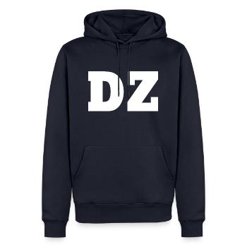 Dz - Männer Premium Bio Hoodie - Navy - Vorne - Nico (187cm)