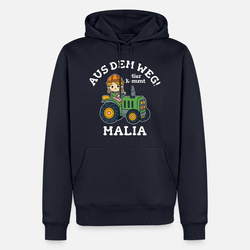 Malia Name Traktor - Männer Premium Bio Hoodie - Navy