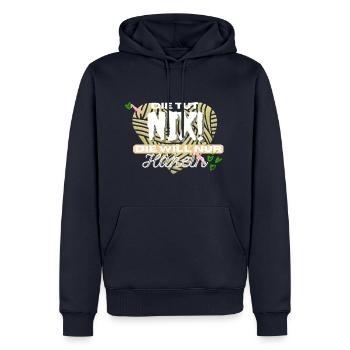Die Tut Nix! Die Will Nur Häkeln Grün Gelb Herz - Männer Premium Bio Hoodie - Navy - Vorne - Nico (187cm)