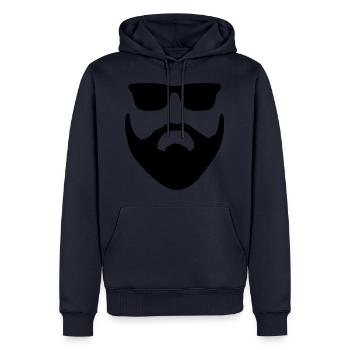 MÄNNER - MAN - MACHO - TESTOSTERON T-SHIRT - Männer Premium Bio Hoodie - Navy - Vorne - Nico (187cm)