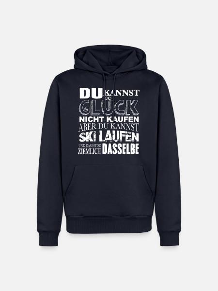 Glück kaufen Ski laufen - Männer Premium Bio Hoodie - Navy