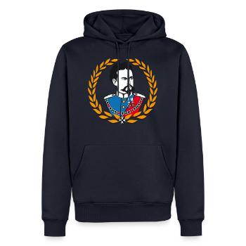 Louis de Bavière - lauriers - Sweat à capuche Premium bio Homme - bleu marine - Devant - Nico (187cm)