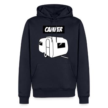 Camper - Männer Premium Bio Hoodie - Navy - Vorne - Nico (187cm)
