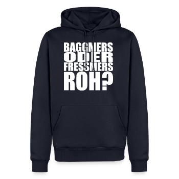 fränkisch franken mittelfranken sprüche - Männer Premium Bio Hoodie - Navy - Vorne - Nico (187cm)