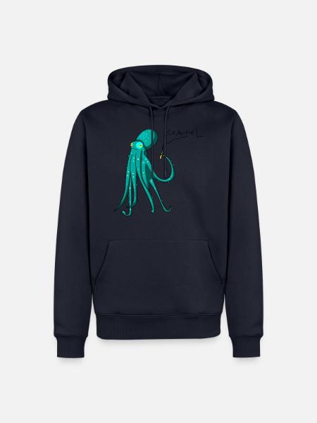 Krake krakelt (c) - Männer Premium Bio Hoodie - Navy