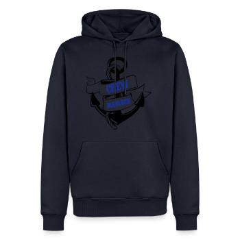 membre d'équipage ancre 02 - Sweat à capuche Premium bio Homme - bleu marine - Devant - Nico (187cm)
