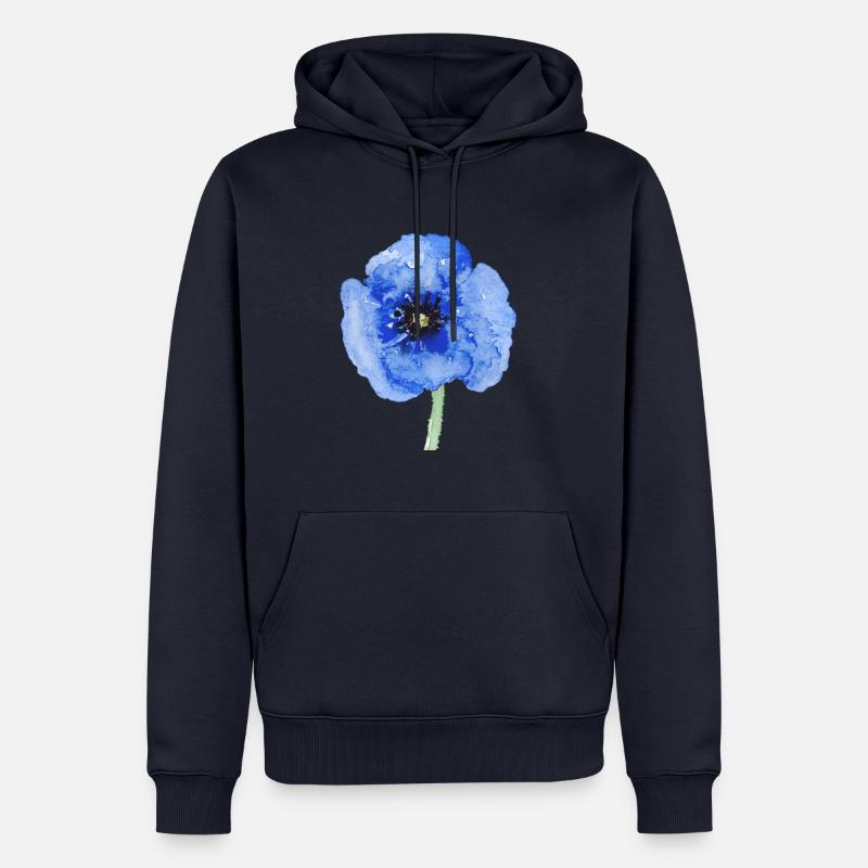 Blume - Männer Premium Bio Hoodie - Navy