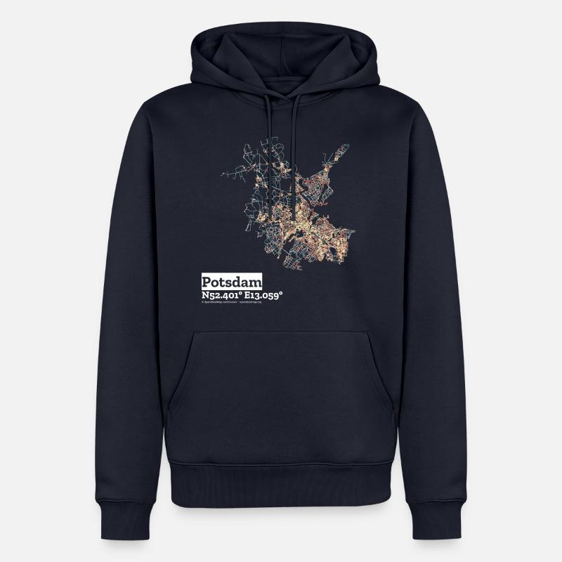 Potsdam Basic Pastels - Männer Premium Bio Hoodie - Navy