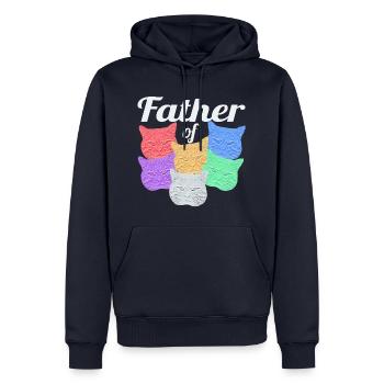 Katzenvater - Father of Cats - Männer Premium Bio Hoodie - Navy - Vorne - Nico (187cm)
