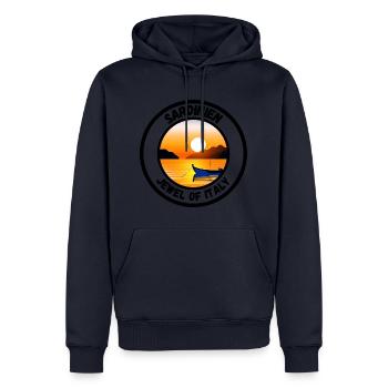 Sardinien - Jewel of Italy - Männer Premium Bio Hoodie - Navy - Vorne - Nico (187cm)