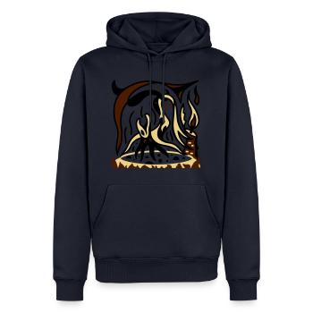 Hexenkessel. Eine lustige Hexe an Halloween - Männer Premium Bio Hoodie - Navy - Vorne - Nico (187cm)
