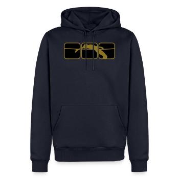hochsprung 1 - Männer Premium Bio Hoodie - Navy - Vorne - Nico (187cm)
