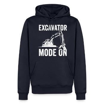 Ouvrier du bâtiment excavatrice - Sweat à capuche Premium bio Homme - bleu marine - Devant - Nico (187cm)