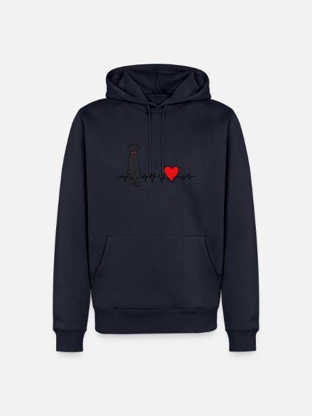 Mein Herz schlägt Labbi schwarz - Männer Premium Bio Hoodie - Navy