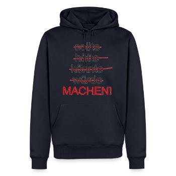 Sollte, könnte, hätte, würde, machen - Männer Premium Bio Hoodie - Navy - Vorne - Nico (187cm)