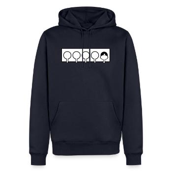 Biathlon Schießstand, Zielscheibe - Männer Premium Bio Hoodie - Navy - Vorne - Nico (187cm)