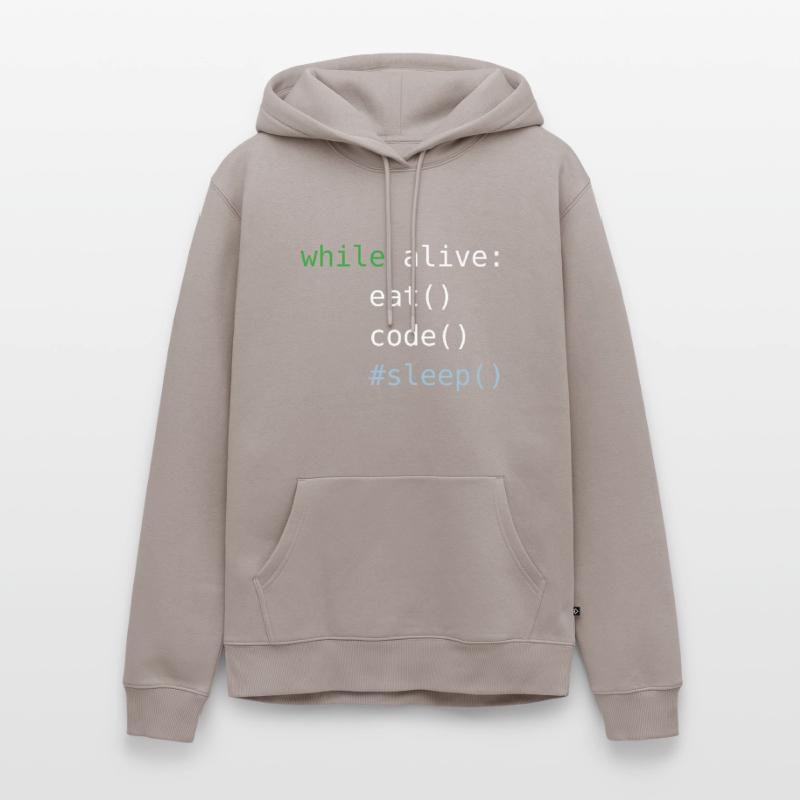 Code Python | Répéter le code de sommeil Manger | Programmation Sweat à capuche Premium bio Homme
