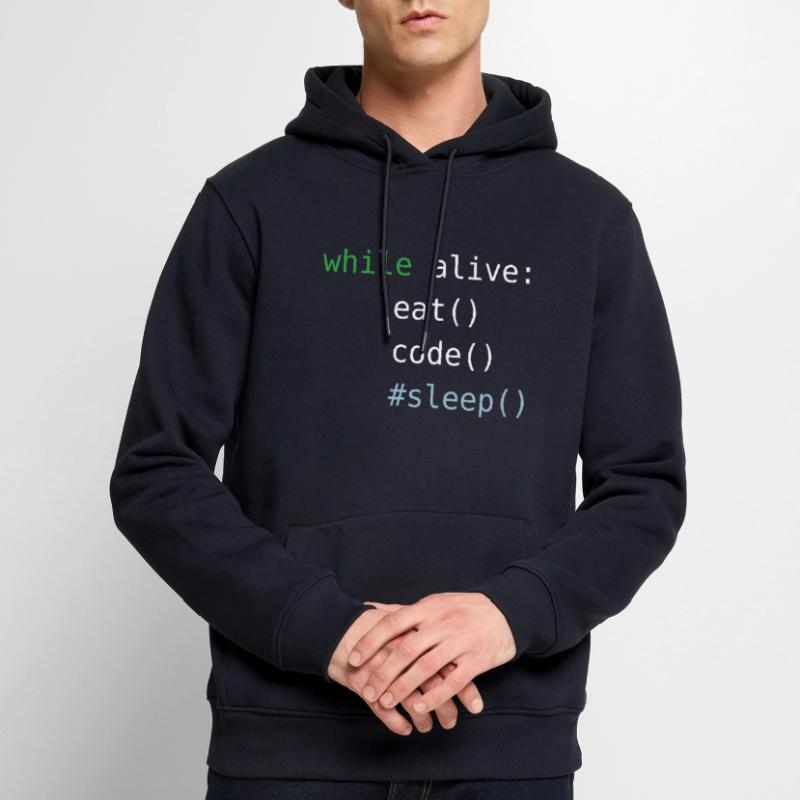 Code Python | Répéter le code de sommeil Manger | Programmation Sweat à capuche Premium bio Homme
