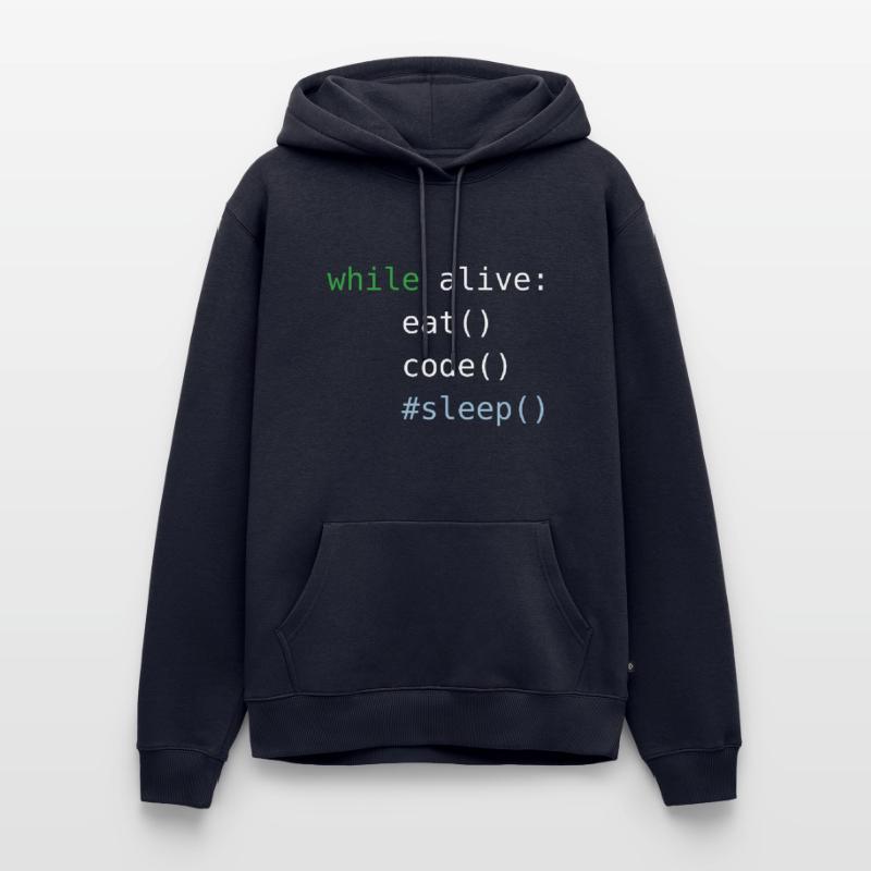 Code Python | Répéter le code de sommeil Manger | Programmation Sweat à capuche Premium bio Homme