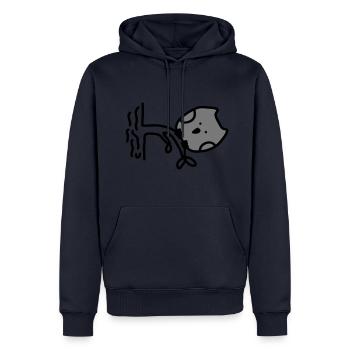 dicke Eule - Männer Premium Bio Hoodie - Navy - Vorne - Nico (187cm)