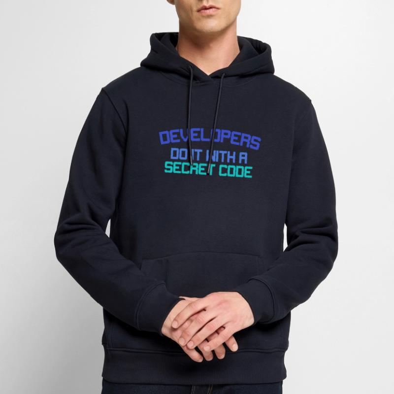 Developers Do It With a Secret Code Funny Coding Men’s Premium Organic Hoodie