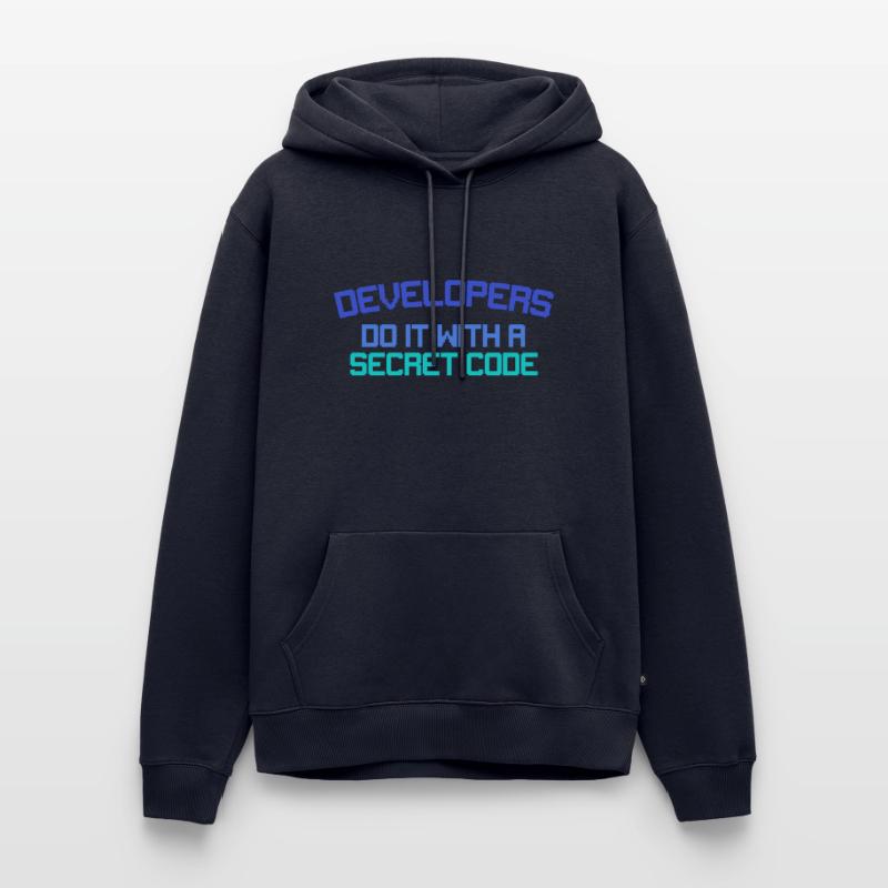 Developers Do It With a Secret Code Funny Coding Men’s Premium Organic Hoodie
