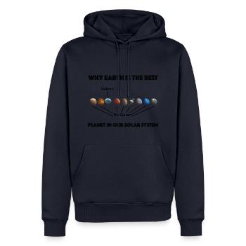 Pourquoi la Terre est la meilleure planète | Guitare - Sweat à capuche Premium bio Homme - bleu marine - Devant - Nico (187cm)