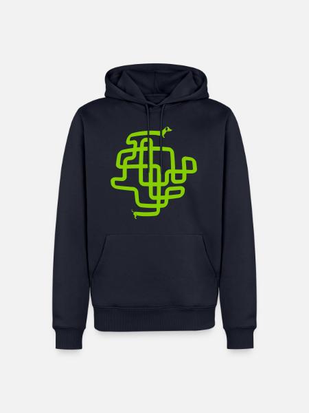 Hot Dog - Langer Spaziergang mit Dackel - Männer Premium Bio Hoodie - Navy