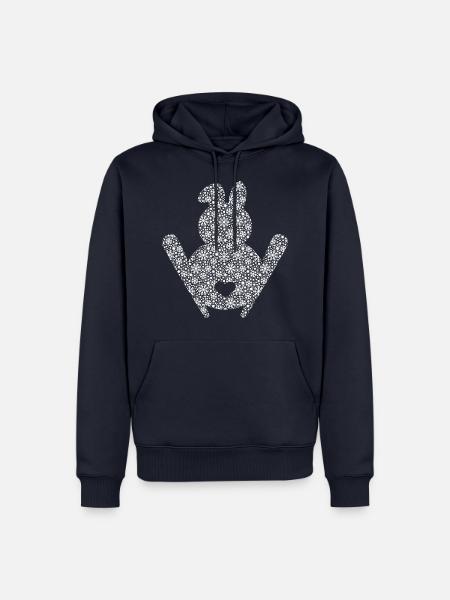 Skihase Snowflake - Männer Premium Bio Hoodie - Navy