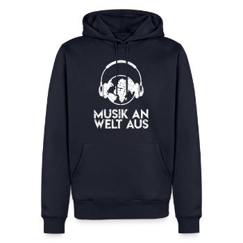 Party Shirt · Musik · Festival Geschenk - Männer Premium Bio Hoodie - Navy - Vorne - Nico (187cm)