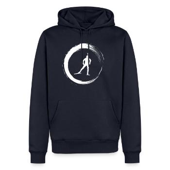 Biathlon - Männer Premium Bio Hoodie - Navy - Vorne - Nico (187cm)