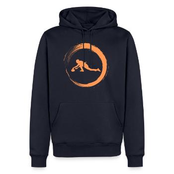 Curling - Männer Premium Bio Hoodie - Navy - Vorne - Nico (187cm)