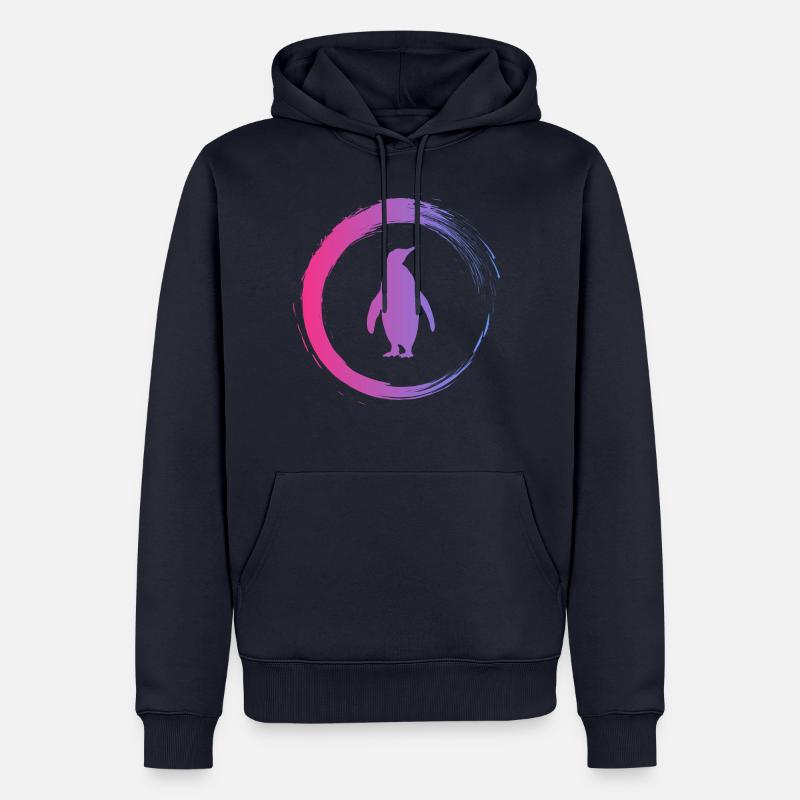Pingouin - Sweat à capuche Premium bio Homme - bleu marine