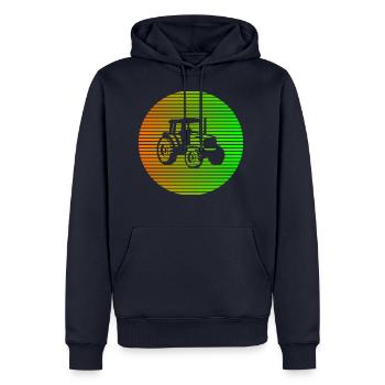 tractor - Men’s Premium Organic Hoodie - navy - Front - Nico (187cm)