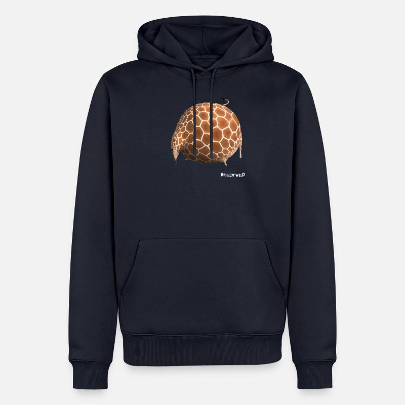 Rollin' Wild - Giraffe drinking - Männer Premium Bio Hoodie - Navy