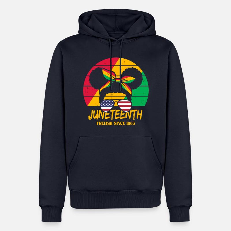 Juneteenth - Sweat à capuche Premium bio Homme - bleu marine